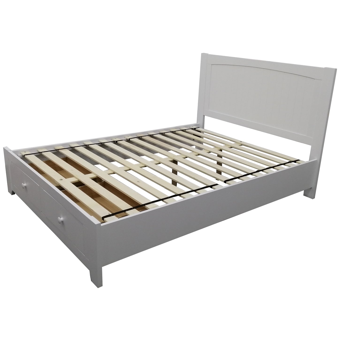 Wisteria Bed Frame Double Size Mattress Base Storage Drawer Timber Wood - White - Cosy Abode