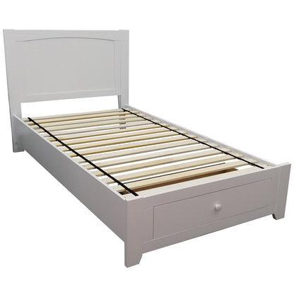 Wisteria Bed Frame King Single Size Mattress Base Storage Drawer Timber Wood-WHT - Cosy Abode
