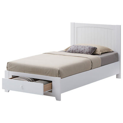 Wisteria Bed Frame King Single Size Mattress Base Storage Drawer Timber Wood-WHT - Cosy Abode