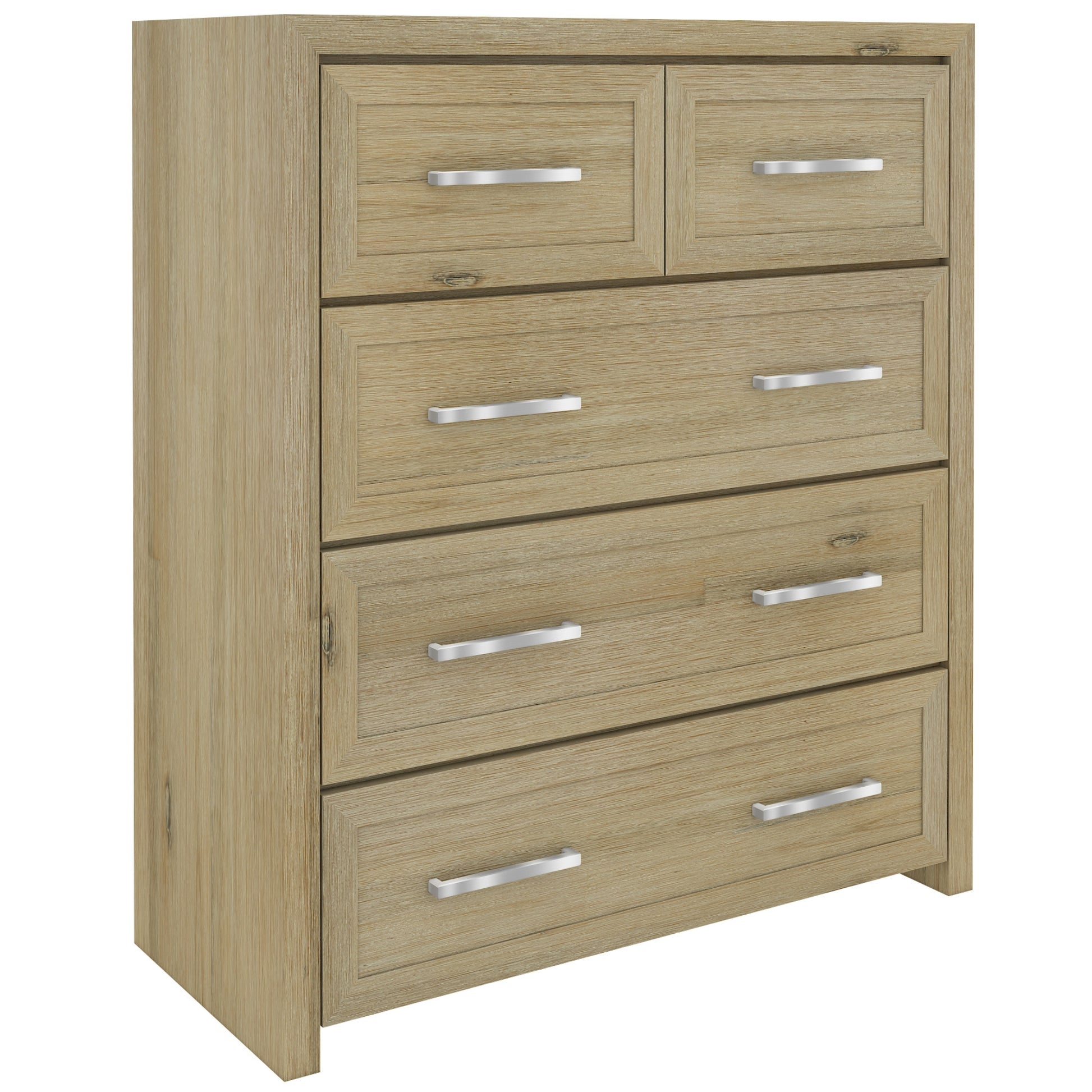 Gracelyn Tallboy 5 Chest of Drawers Solid Wood Bedroom Storage Cabinet - Smoke - Cosy Abode