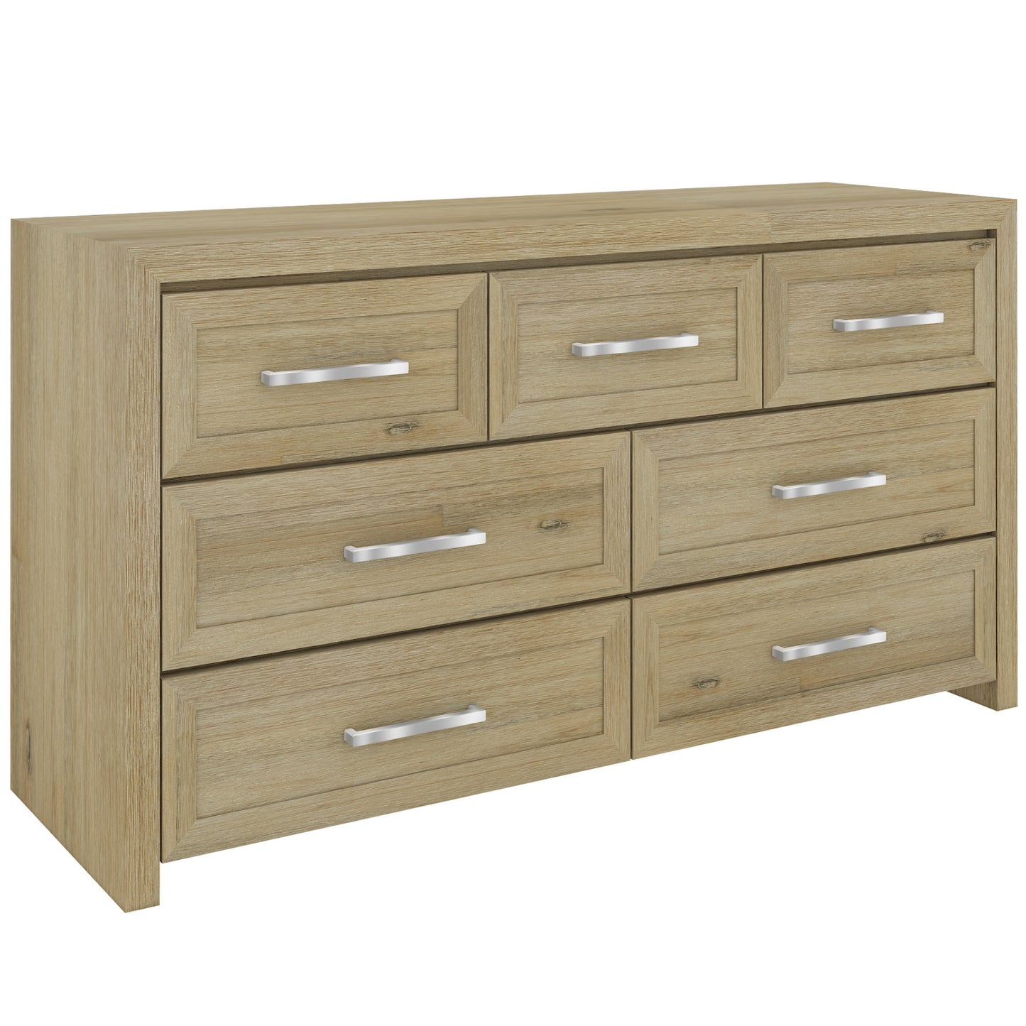 Gracelyn Dresser 7 Chest of Drawers Solid Wood Bedroom Storage Cabinet - Smoke - Cosy Abode