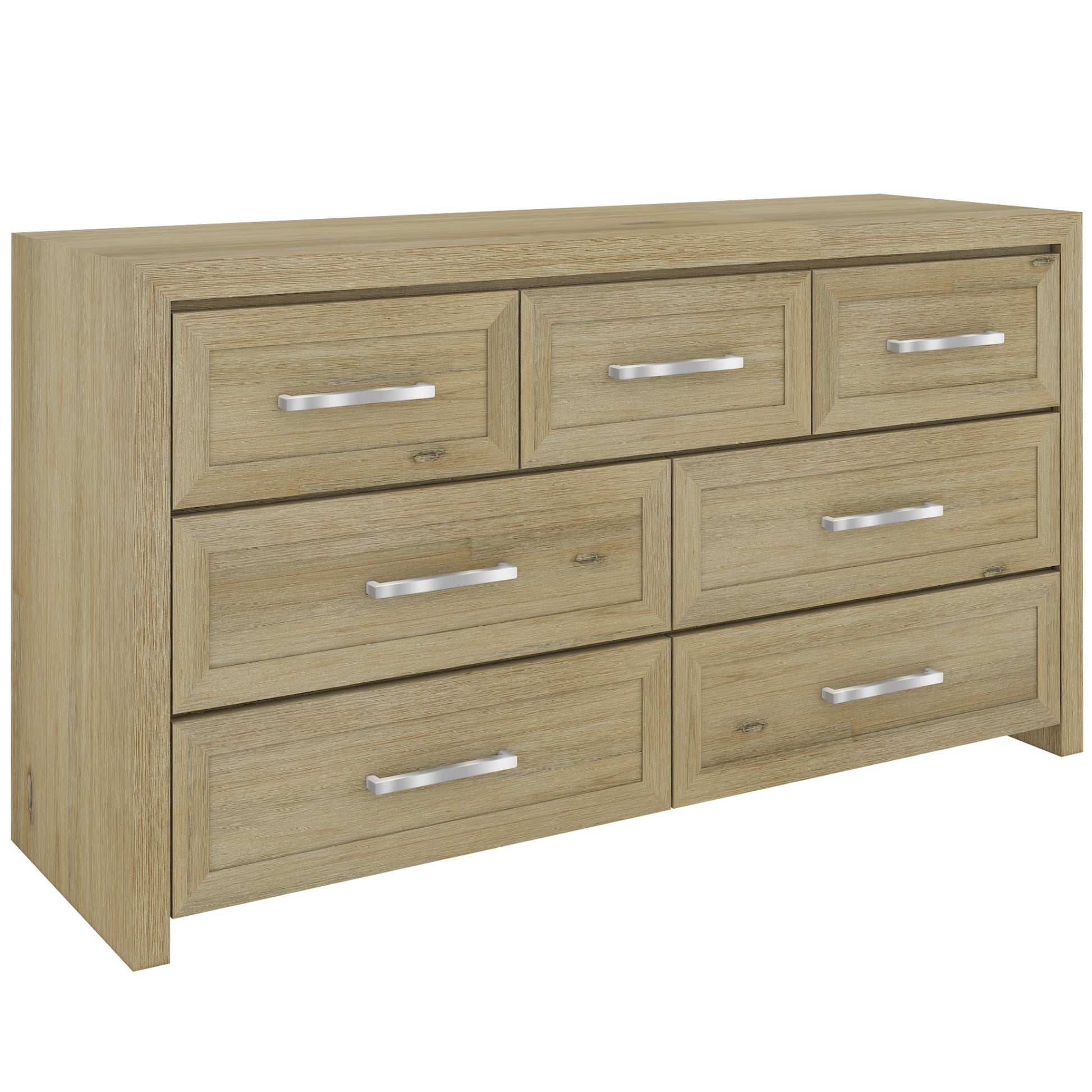 Gracelyn Dresser 7 Chest of Drawers Solid Wood Bedroom Storage Cabinet - Smoke - Cosy Abode