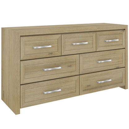 Gracelyn Dresser 7 Chest of Drawers Solid Wood Bedroom Storage Cabinet - Smoke - Cosy Abode