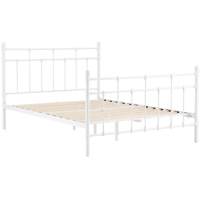Gracy Double Bed Size Metal Frame Platform Mattress Base - White - Cosy Abode