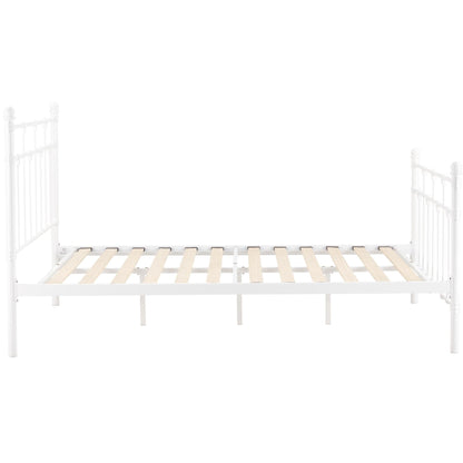 Gracy Double Bed Size Metal Frame Platform Mattress Base - White - Cosy Abode