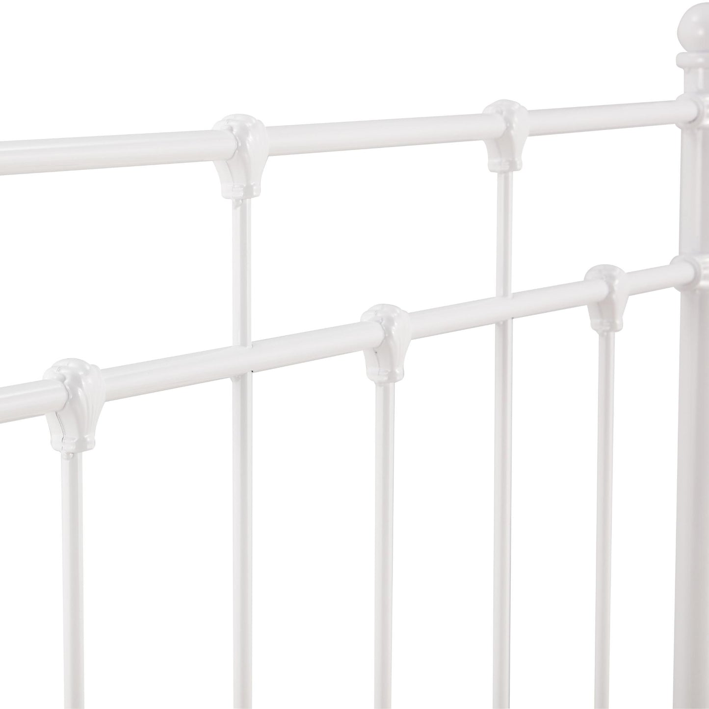 Gracy Double Bed Size Metal Frame Platform Mattress Base - White - Cosy Abode