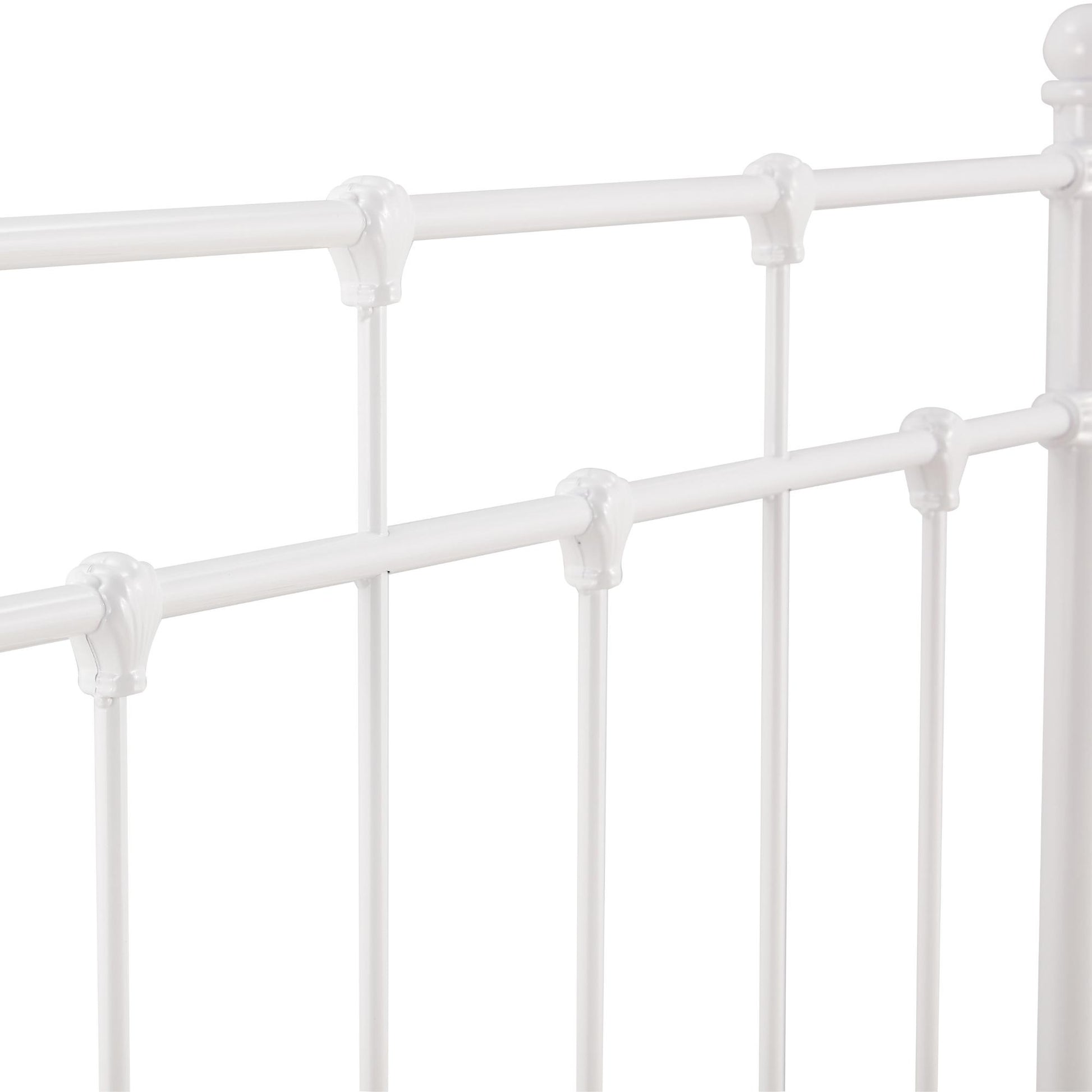 Gracy Double Bed Size Metal Frame Platform Mattress Base - White - Cosy Abode