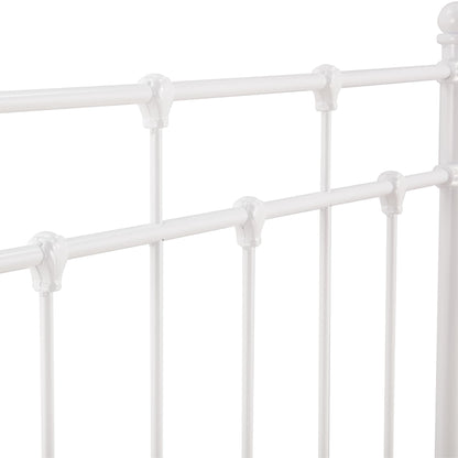 Gracy Double Bed Size Metal Frame Platform Mattress Base - White - Cosy Abode