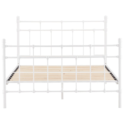Gracy King Single Bed Size Metal Frame Platform Mattress Base - White - Cosy Abode