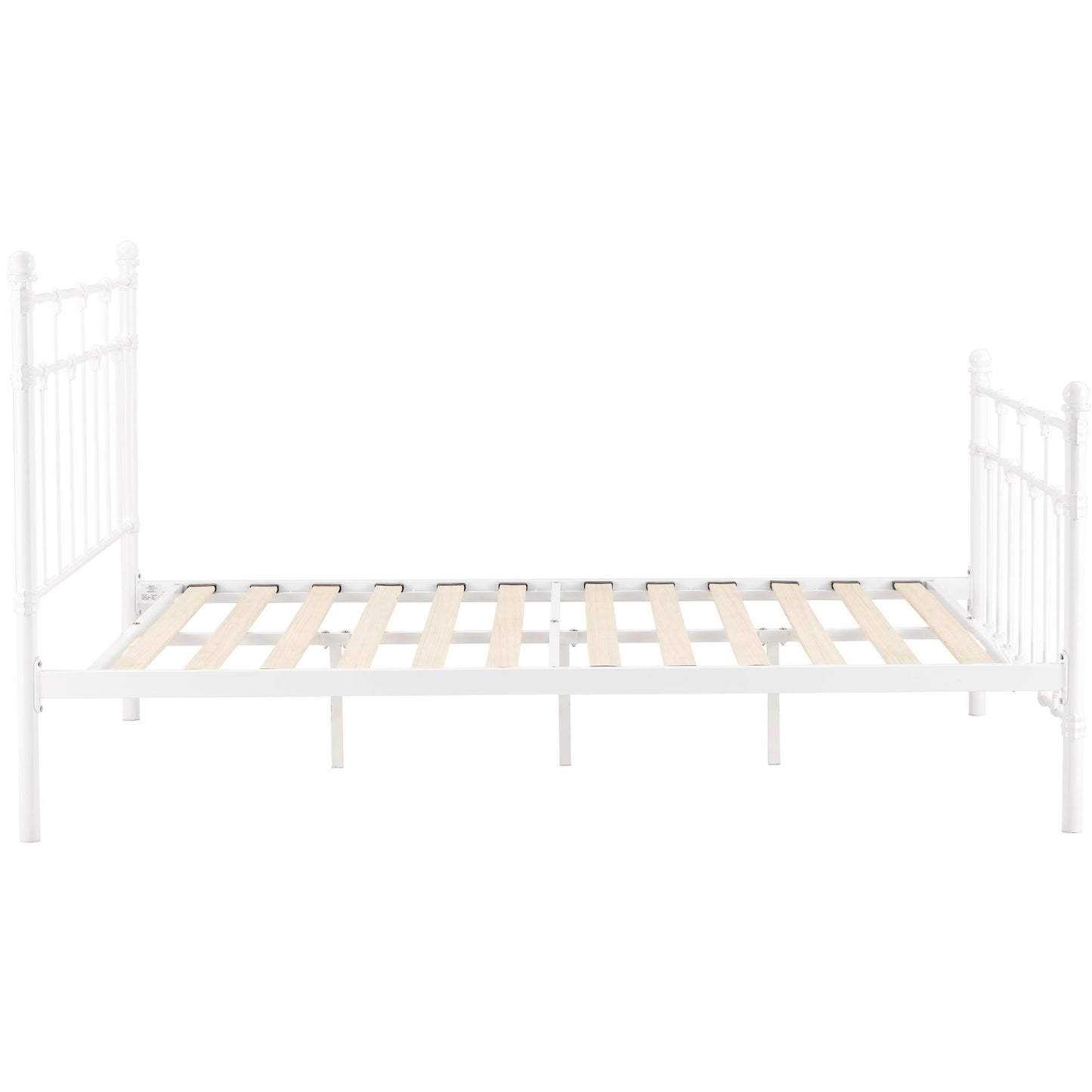 Gracy King Single Bed Size Metal Frame Platform Mattress Base - White - Cosy Abode