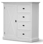 Beechworth Tallboy 4 Chest of Drawers Solid Pine Wood Storage Cabinet - White - Cosy Abode