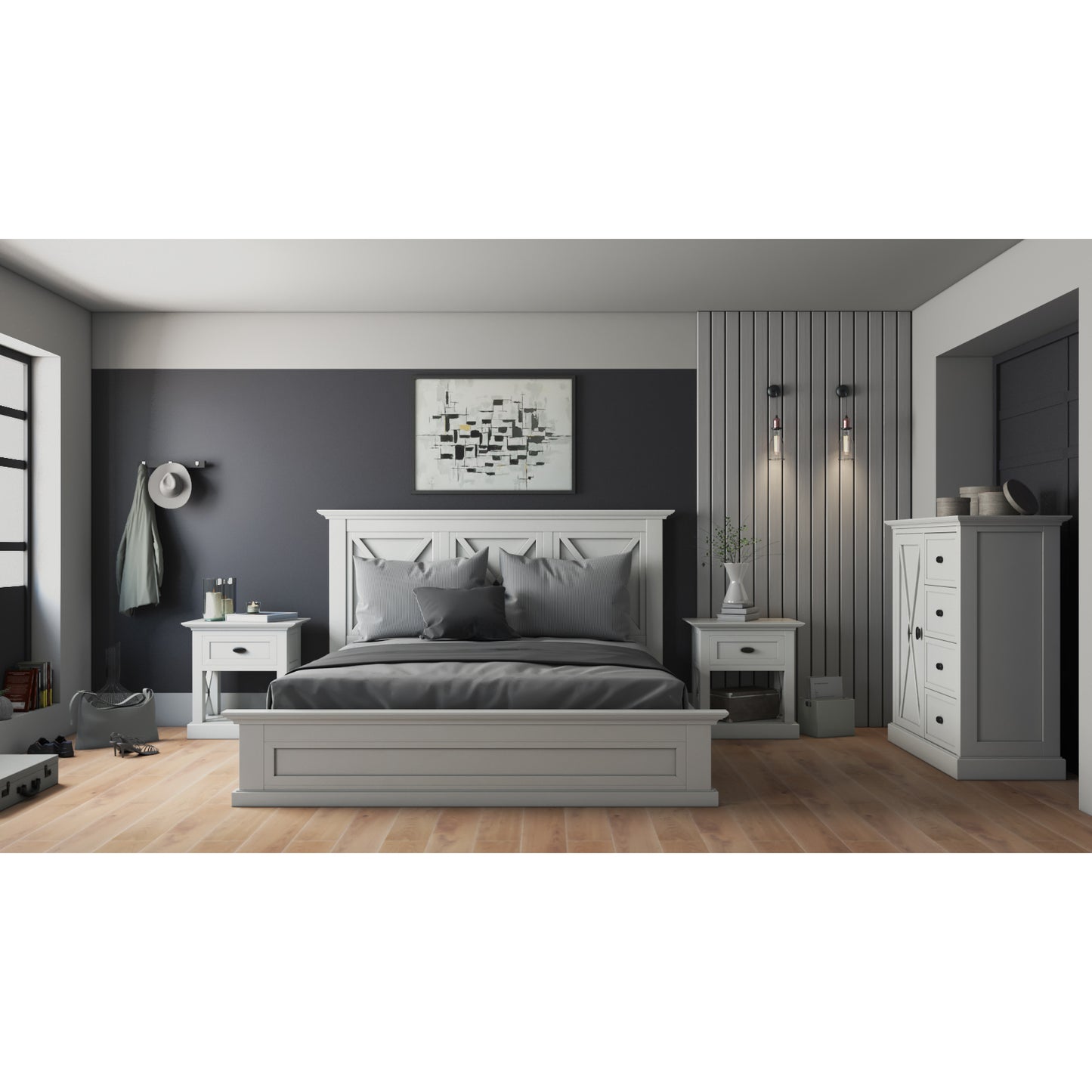 Beechworth Tallboy 4 Chest of Drawers Solid Pine Wood Storage Cabinet - White - Cosy Abode