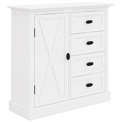 Beechworth Tallboy 4 Chest of Drawers Solid Pine Wood Storage Cabinet - White - Cosy Abode