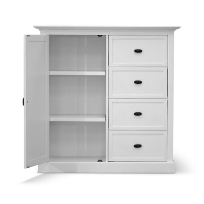 Beechworth Tallboy 4 Chest of Drawers Solid Pine Wood Storage Cabinet - White - Cosy Abode