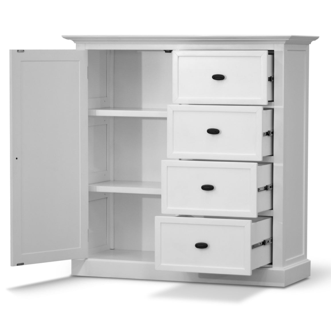 Beechworth Tallboy 4 Chest of Drawers Solid Pine Wood Storage Cabinet - White - Cosy Abode