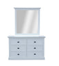 Beechworth Dresser Mirror 6 Chest of Drawers Pine Wood Storage Cabinet - White - Cosy Abode