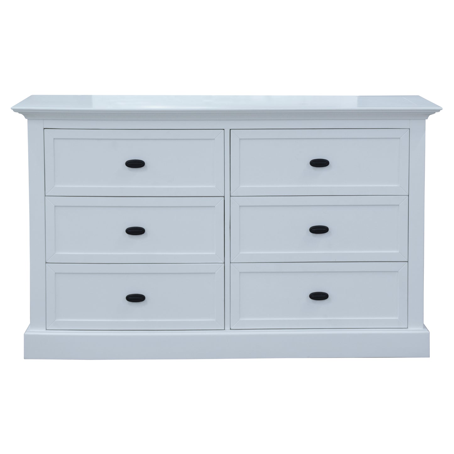 Beechworth Dresser Mirror 6 Chest of Drawers Pine Wood Storage Cabinet - White - Cosy Abode