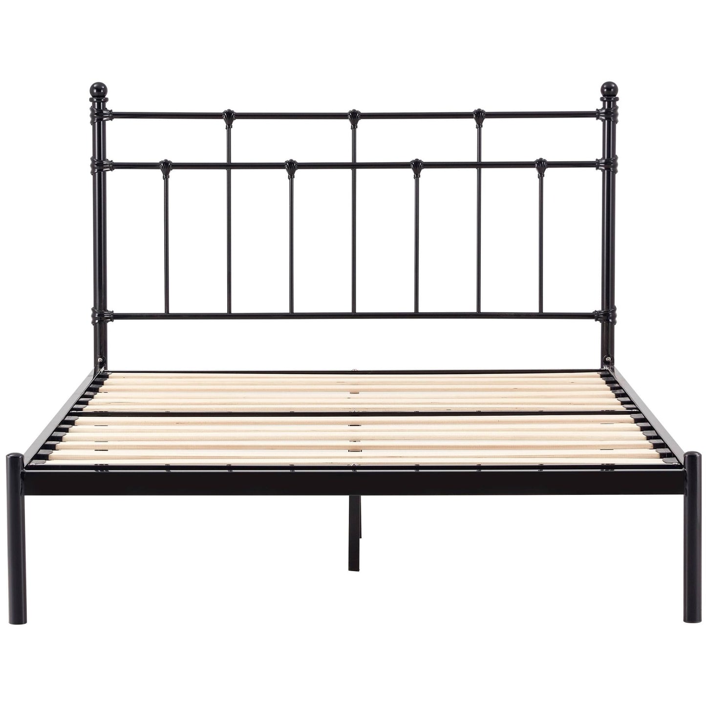 Moderna King Single Bed Size Metal Frame Platform Mattress Base - Black - Cosy Abode