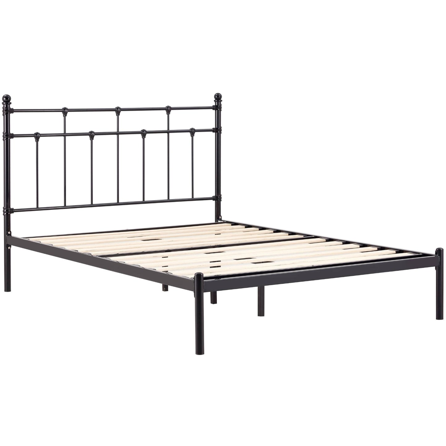 Moderna King Single Bed Size Metal Frame Platform Mattress Base - Black - Cosy Abode