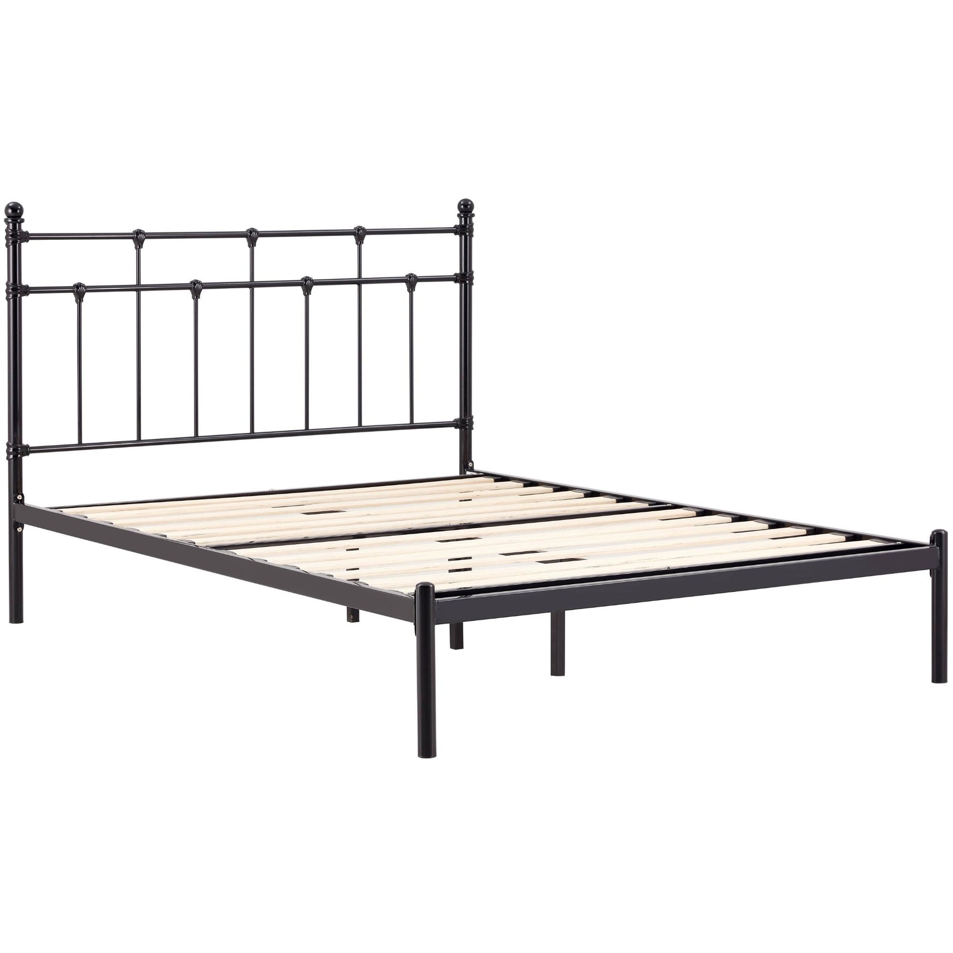 Moderna King Single Bed Size Metal Frame Platform Mattress Base - Black - Cosy Abode
