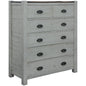 Erica Tallboy 7 Chest of Drawers Solid Acacia Timber Wood Cabinet Brown White - Cosy Abode