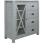 Erica Tallboy 4 Chest of Drawers Solid Acacia Timber Wood Cabinet Brown White - Cosy Abode