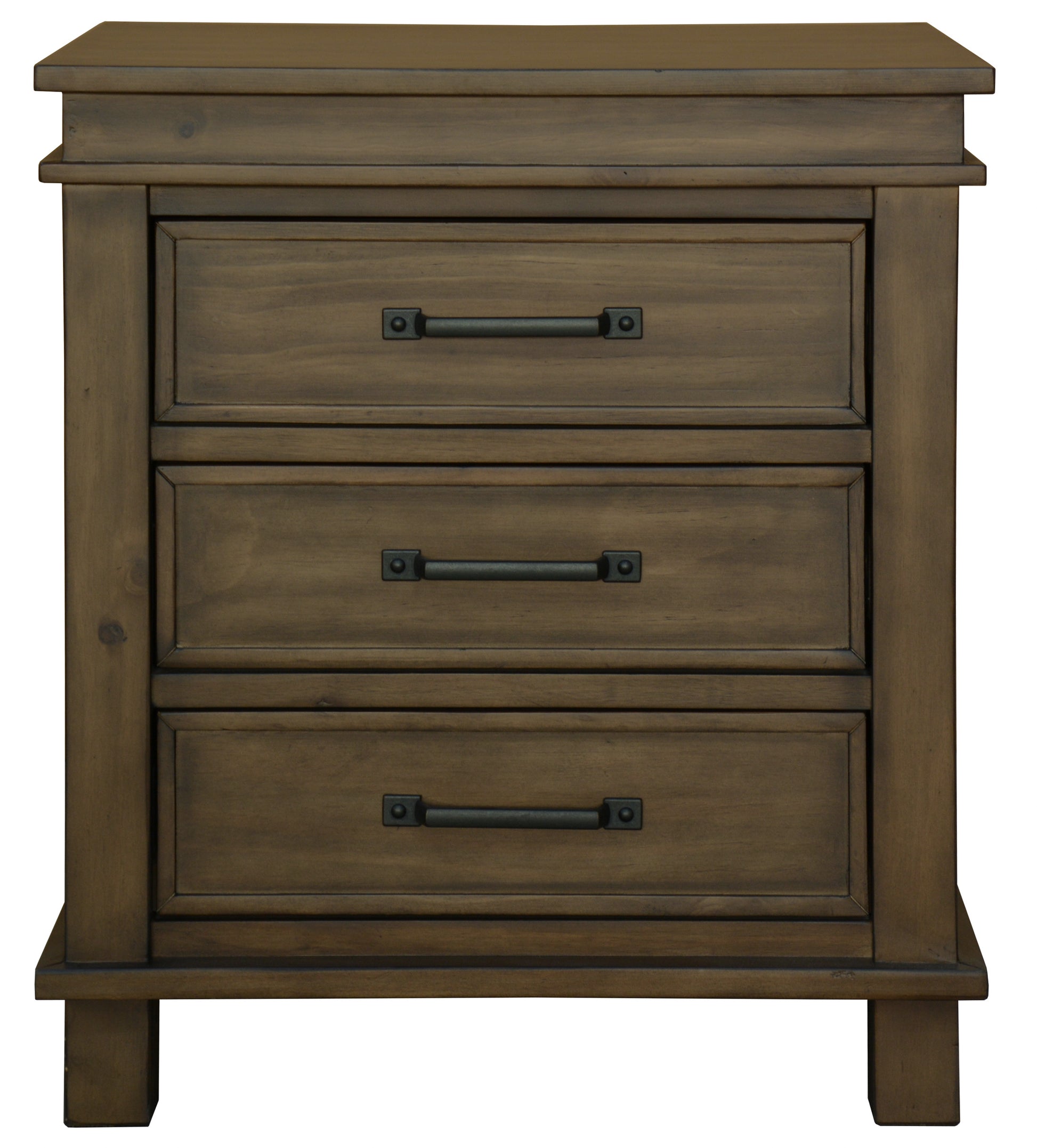 Lily 4pc King Bed Suite Bedside Tallboy Bedroom Furniture Package - Rustic Grey - Cosy Abode