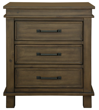 Lily 4pc King Bed Suite Bedside Tallboy Bedroom Furniture Package - Rustic Grey - Cosy Abode