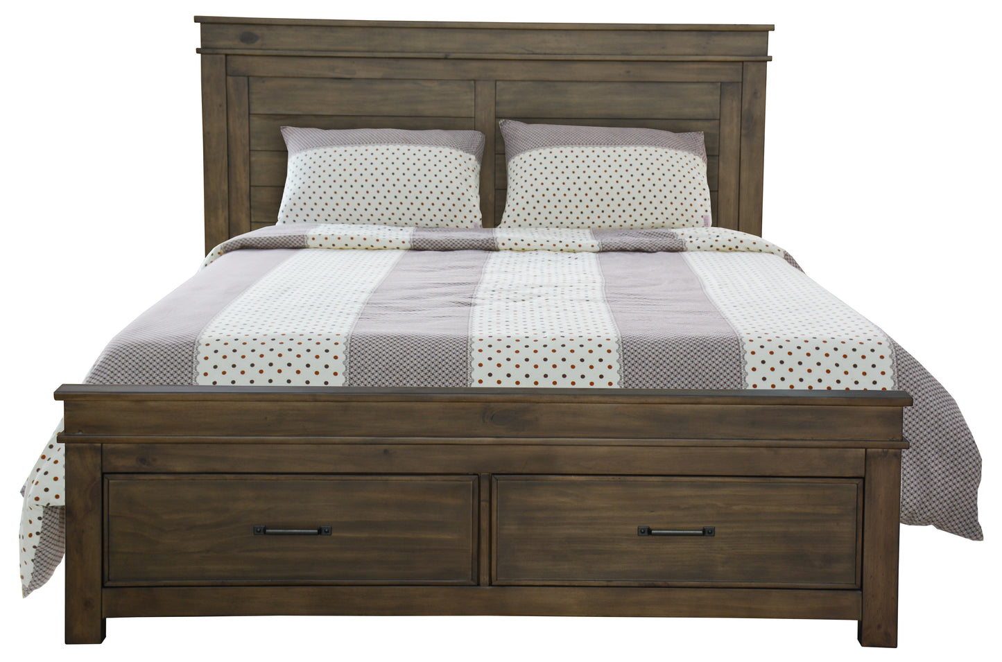 Lily 4pc Queen Bed Suite Bedside Tallboy Bedroom Furniture Package - Rustic Grey - Cosy Abode