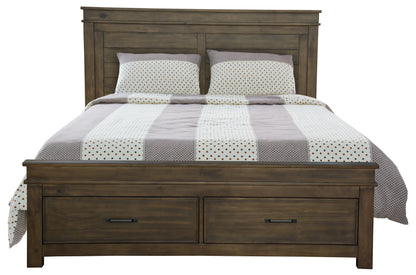 Lily 4pc Queen Bed Suite Bedside Tallboy Bedroom Furniture Package - Rustic Grey - Cosy Abode