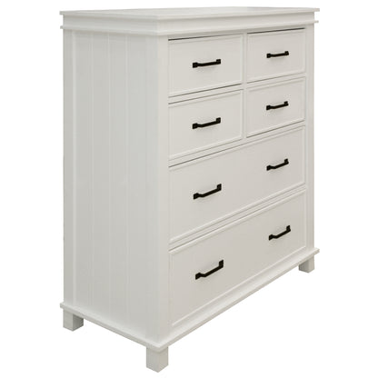 Lily 4pc Queen Bed Suite Bedside Tallboy Bedroom Furniture Package - White - Cosy Abode