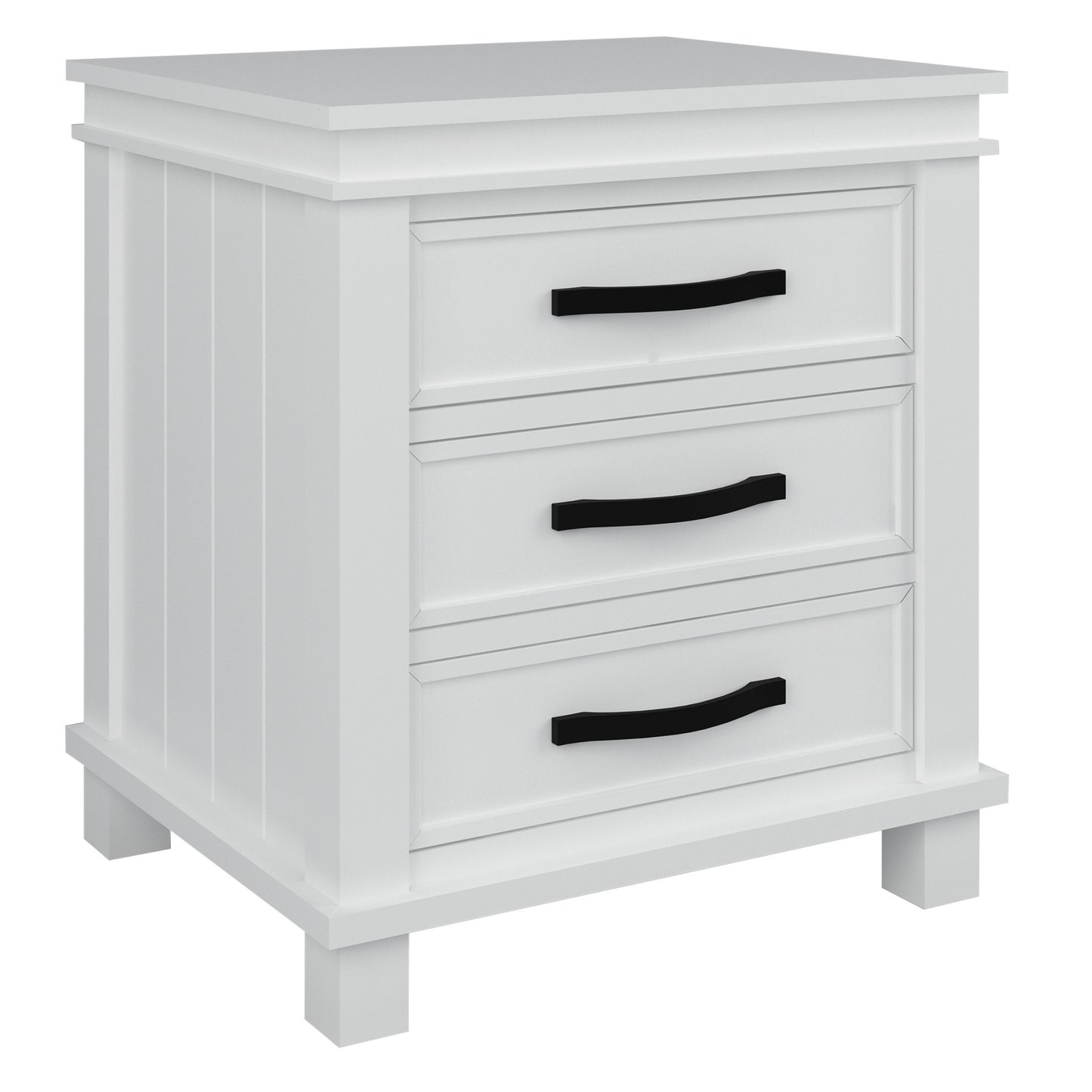 Lily 4pc Queen Bed Suite Bedside Tallboy Bedroom Furniture Package - White - Cosy Abode