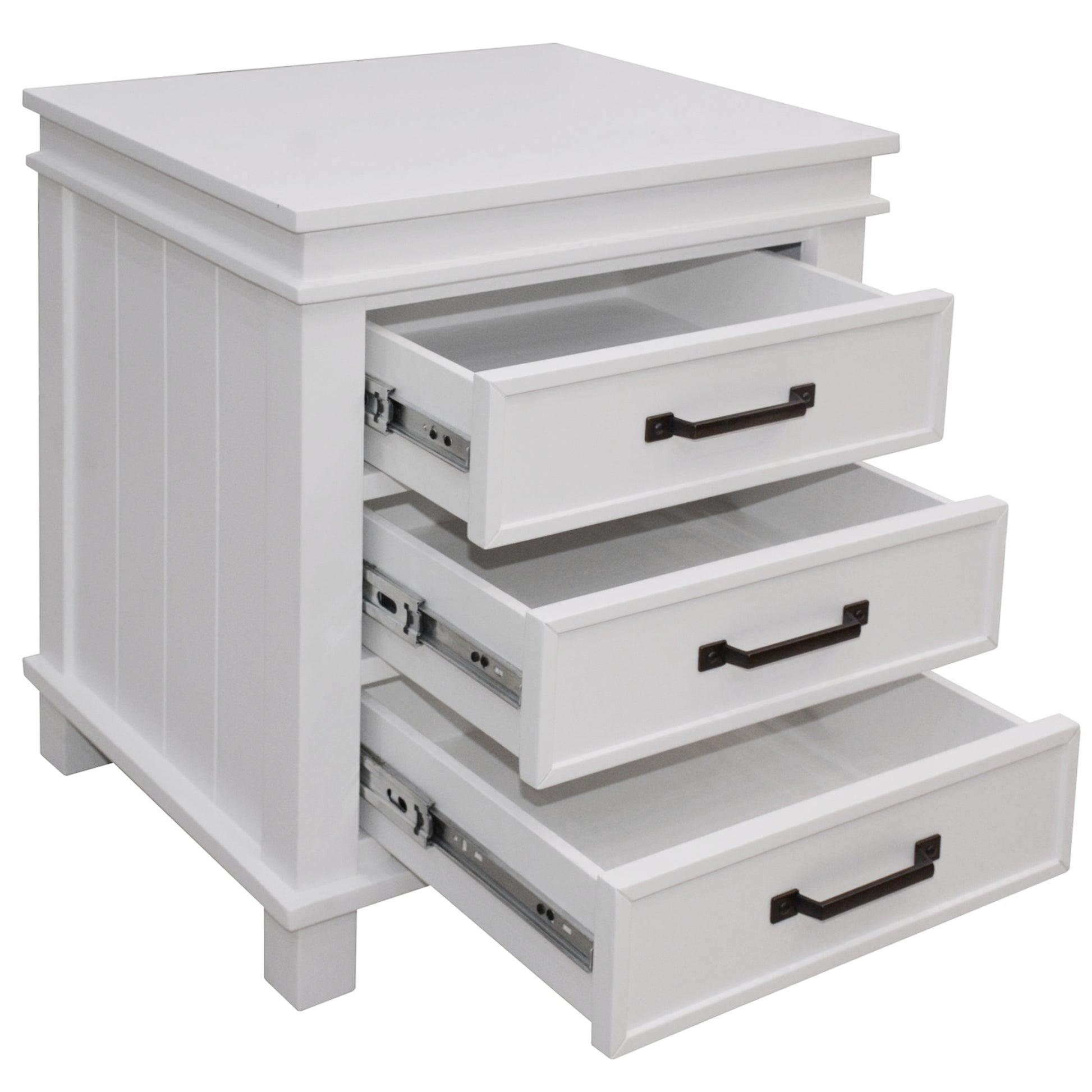 Lily 4pc Queen Bed Suite Bedside Tallboy Bedroom Furniture Package - White - Cosy Abode