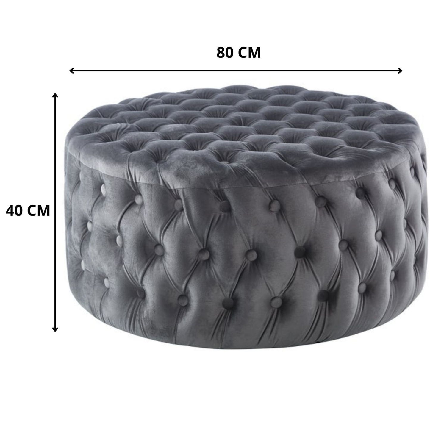 Bloomer Velvet Fabric Accent Sofa Love Chair Round Ottoman Set - Grey - Cosy Abode