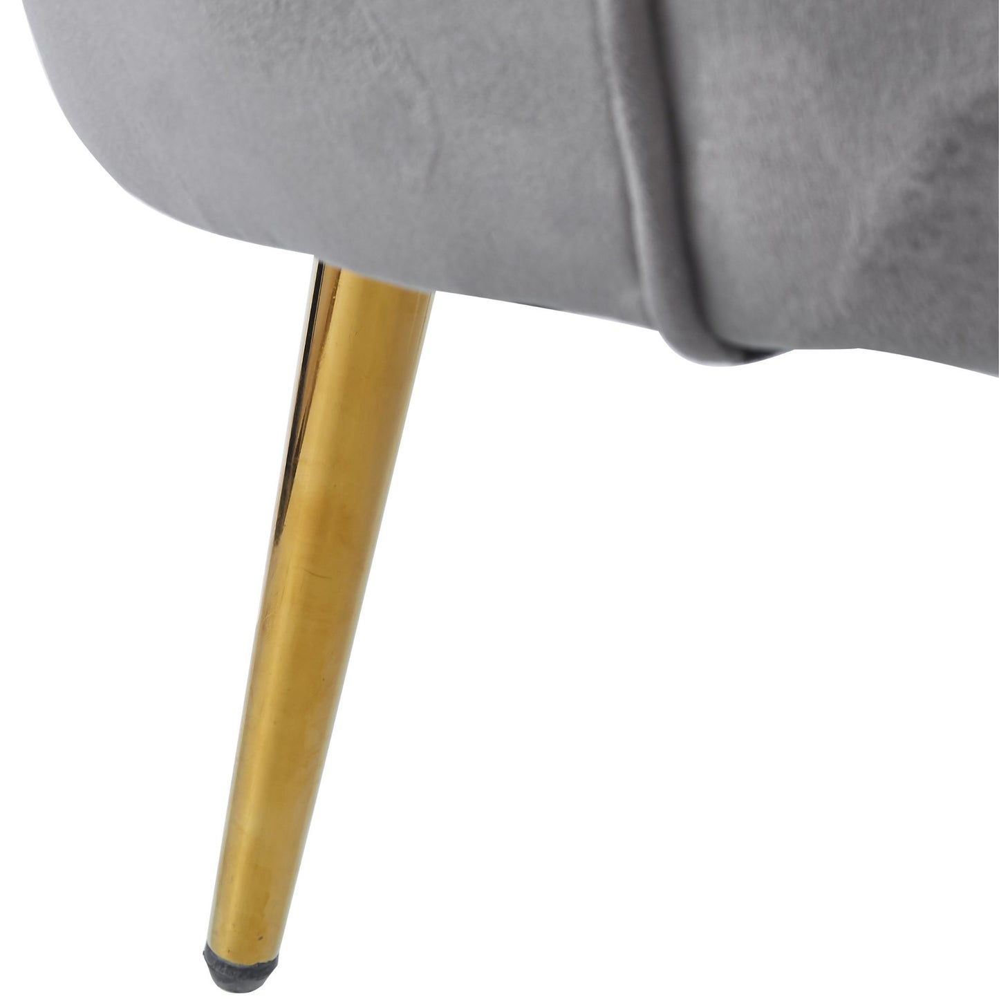 Bloomer Velvet Fabric Accent Sofa Love Chair Round Ottoman Set - Grey - Cosy Abode