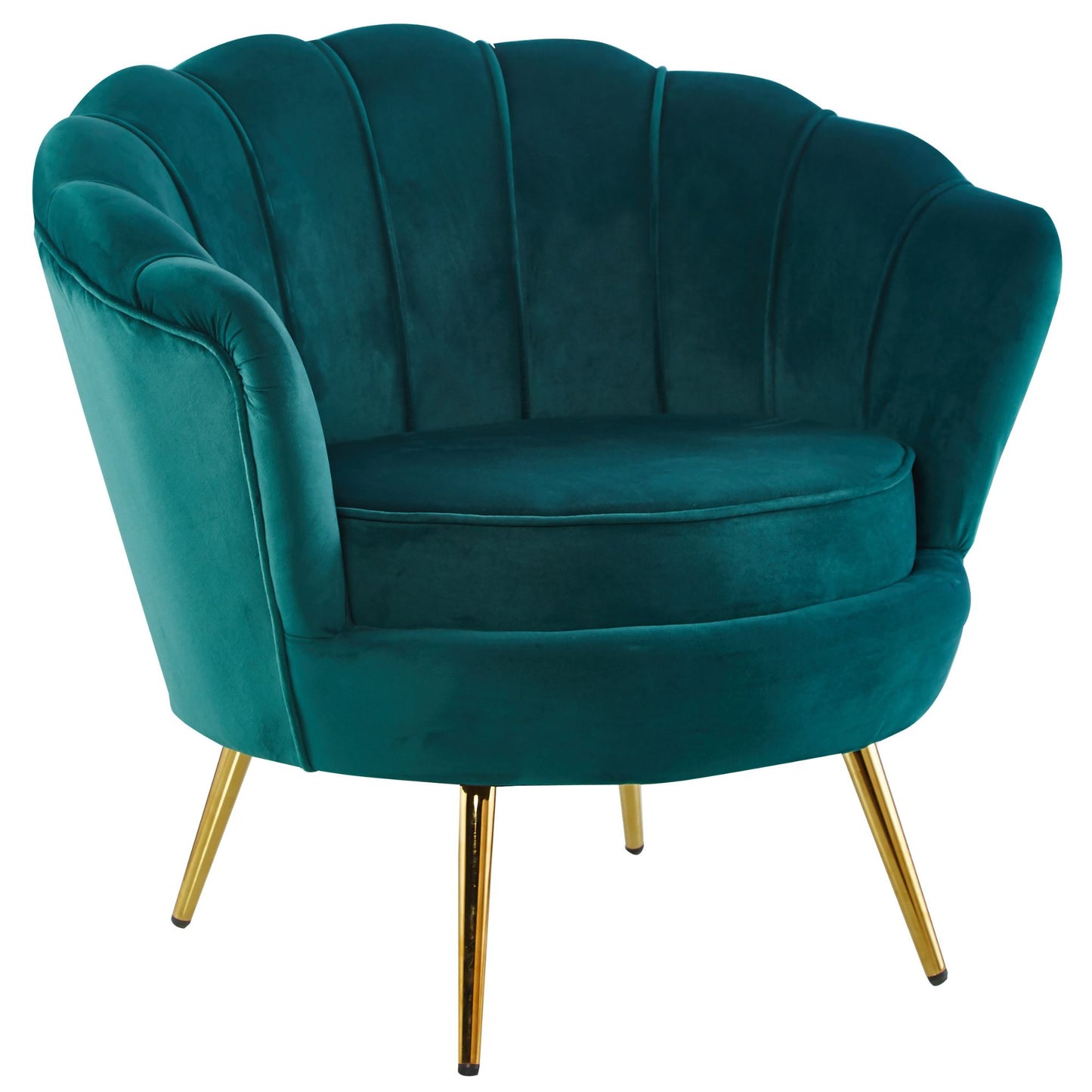 Bloomer Velvet Fabric Accent Sofa Love Chair Round Ottoman Set - Green - Cosy Abode