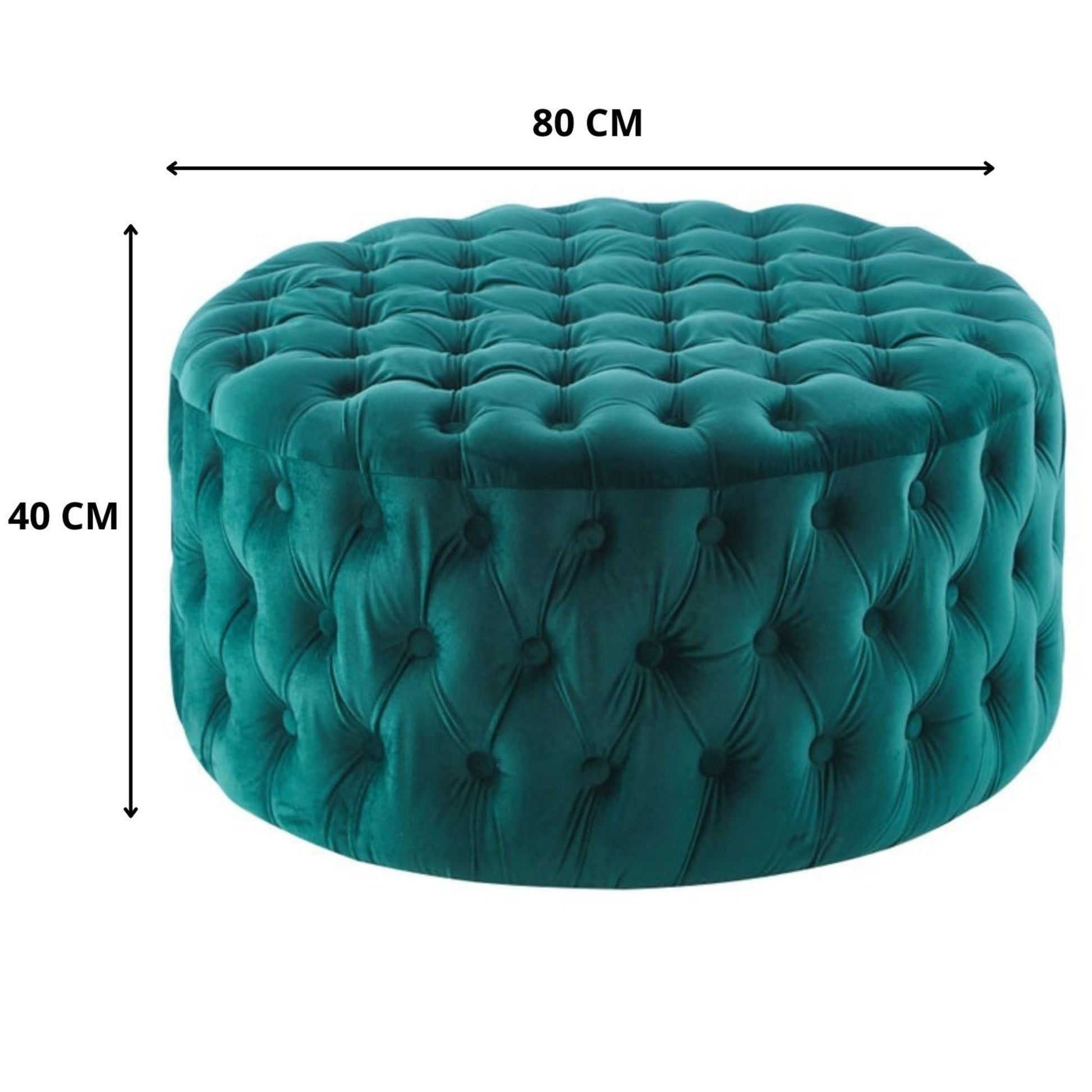 Bloomer Velvet Fabric Accent Sofa Love Chair Round Ottoman Set - Green - Cosy Abode