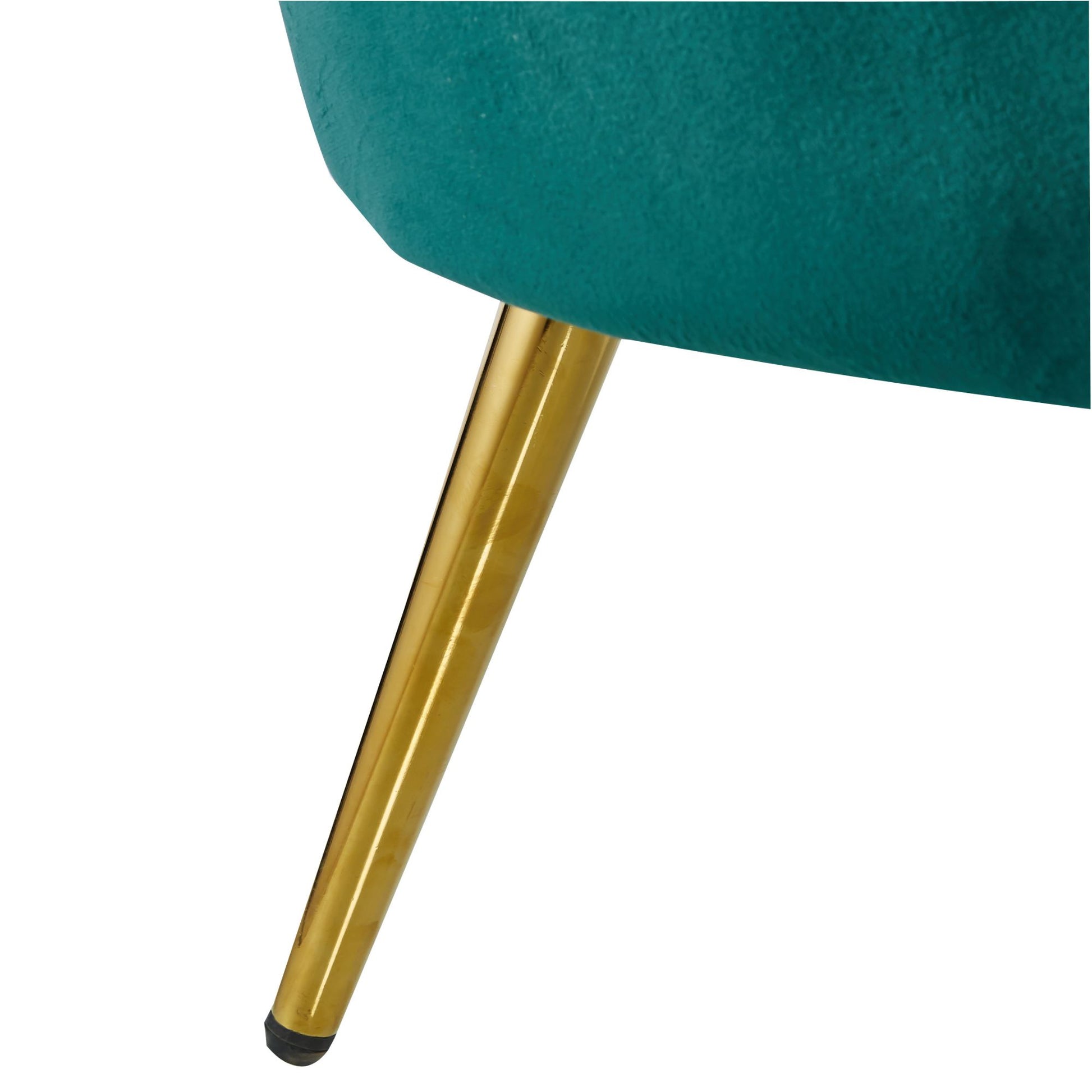 Bloomer Velvet Fabric Accent Sofa Love Chair Round Ottoman Set - Green - Cosy Abode