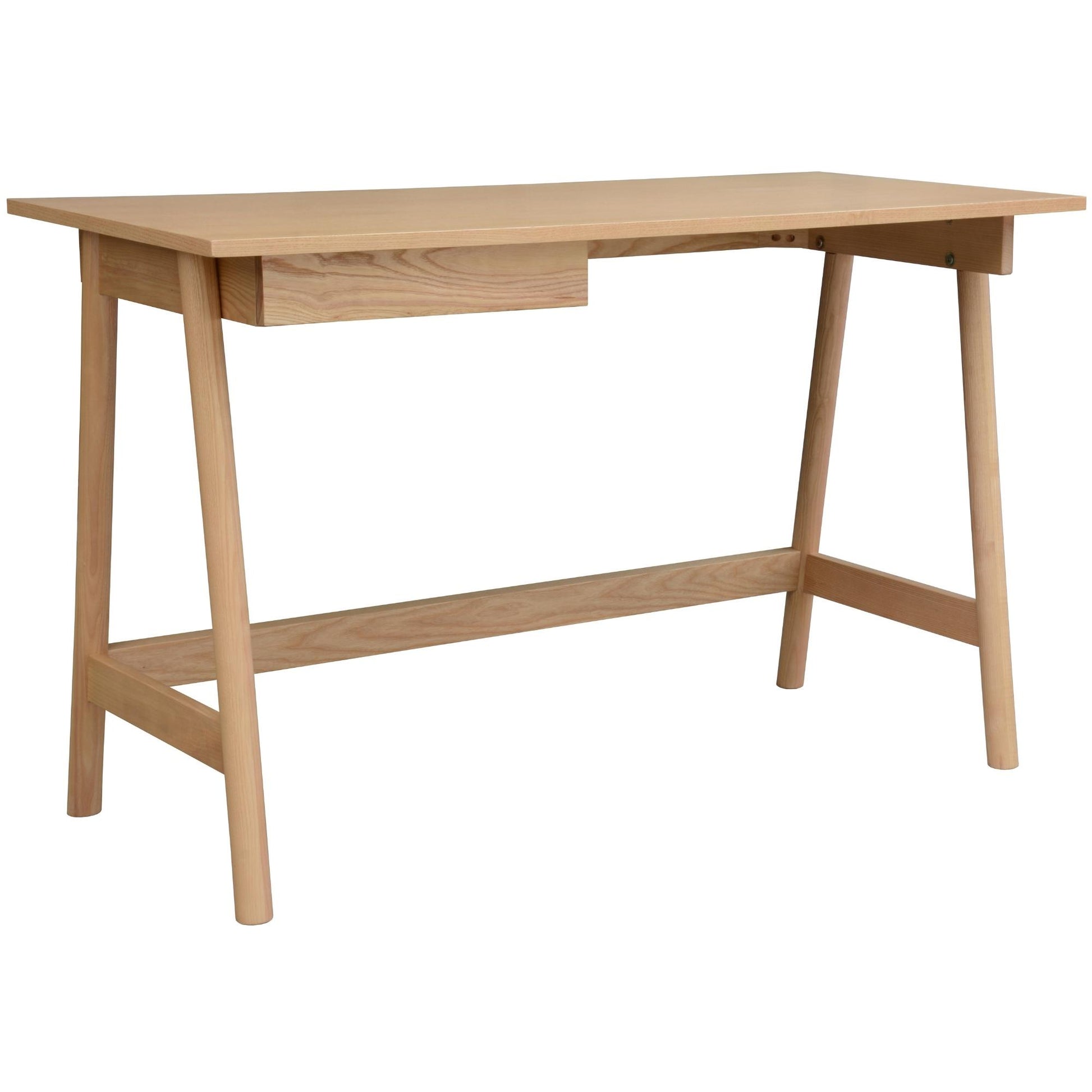 Mindil Office Desk Student Study Table Solid Wooden Timber Frame - Ash Natural - Cosy Abode