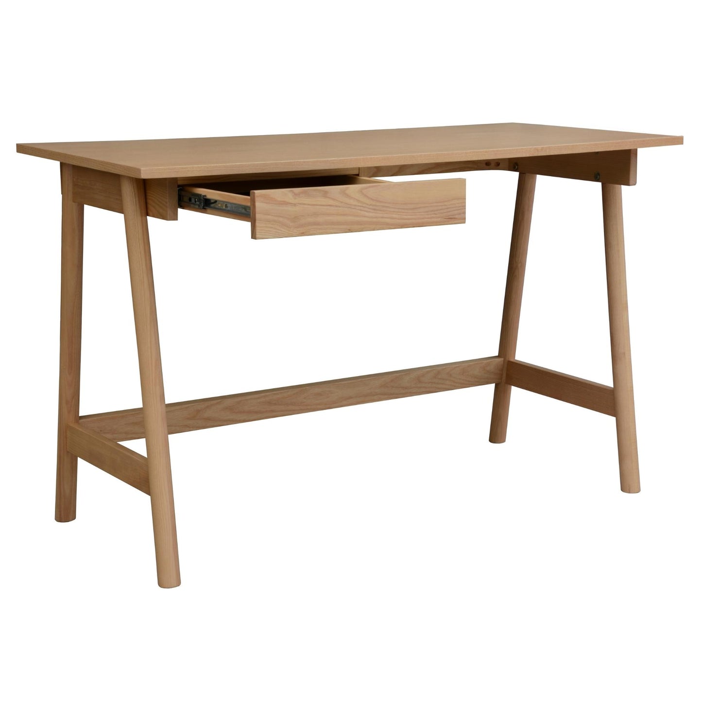 Mindil Office Desk Student Study Table Solid Wooden Timber Frame - Ash Natural - Cosy Abode