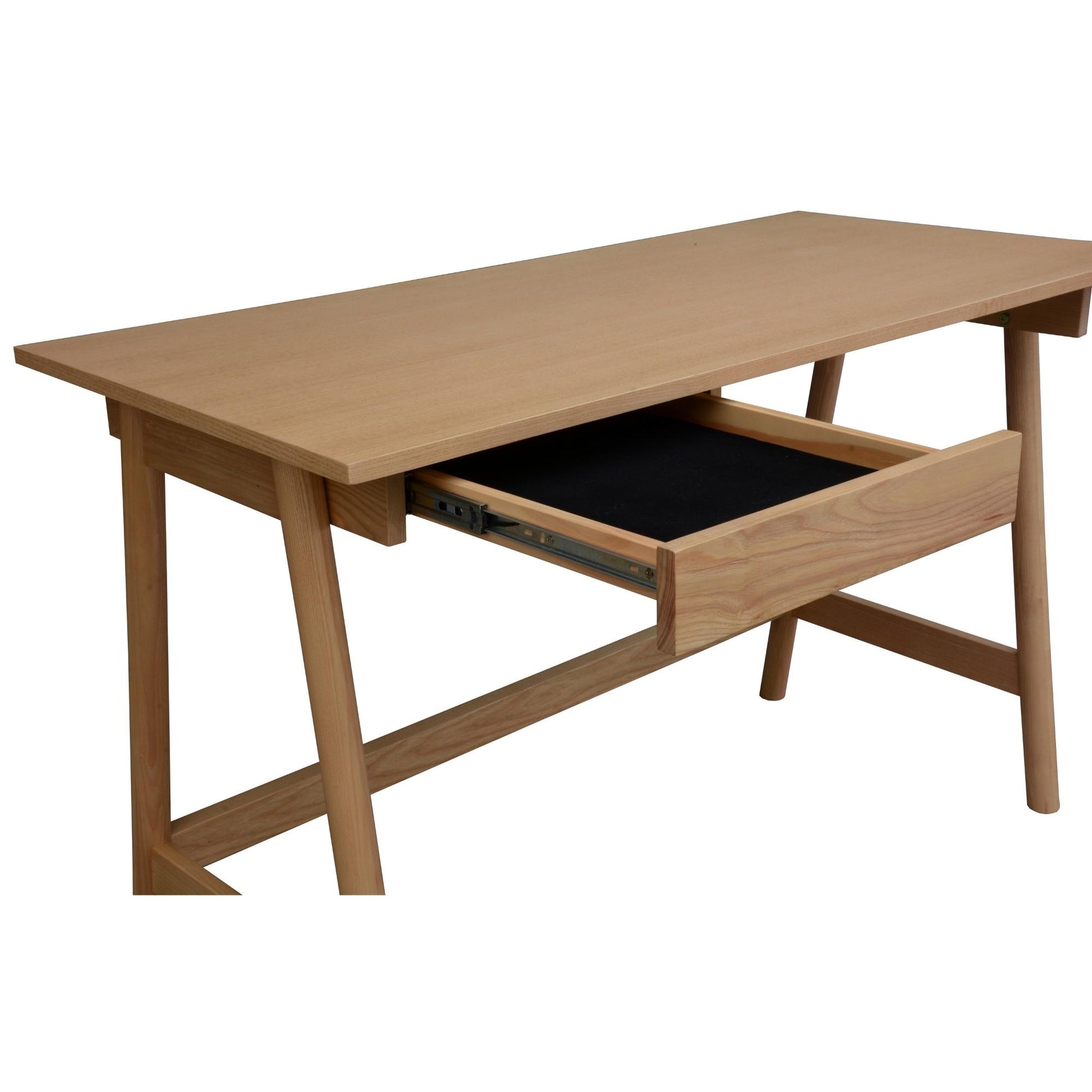 Mindil Office Desk Student Study Table Solid Wooden Timber Frame - Ash Natural - Cosy Abode