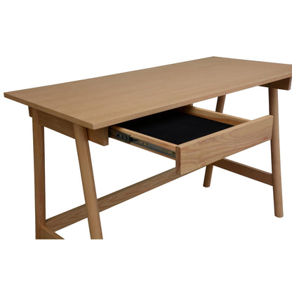 Mindil Office Desk Student Study Table Solid Wooden Timber Frame - Ash Natural - Cosy Abode