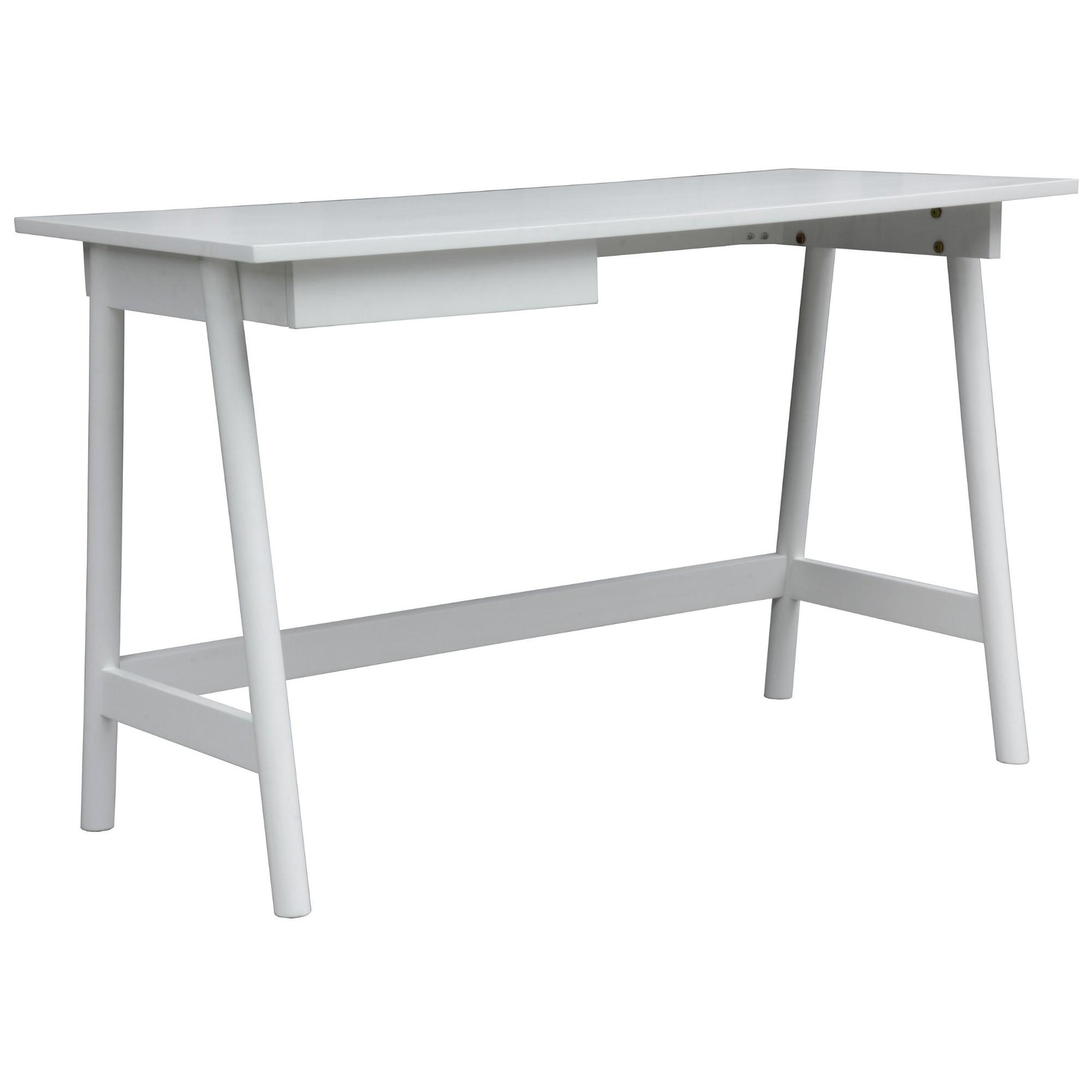 Mindil Office Desk Student Study Table Solid Wooden Timber Frame - White - Cosy Abode