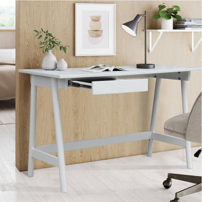 Mindil Office Desk Student Study Table Solid Wooden Timber Frame - White - Cosy Abode
