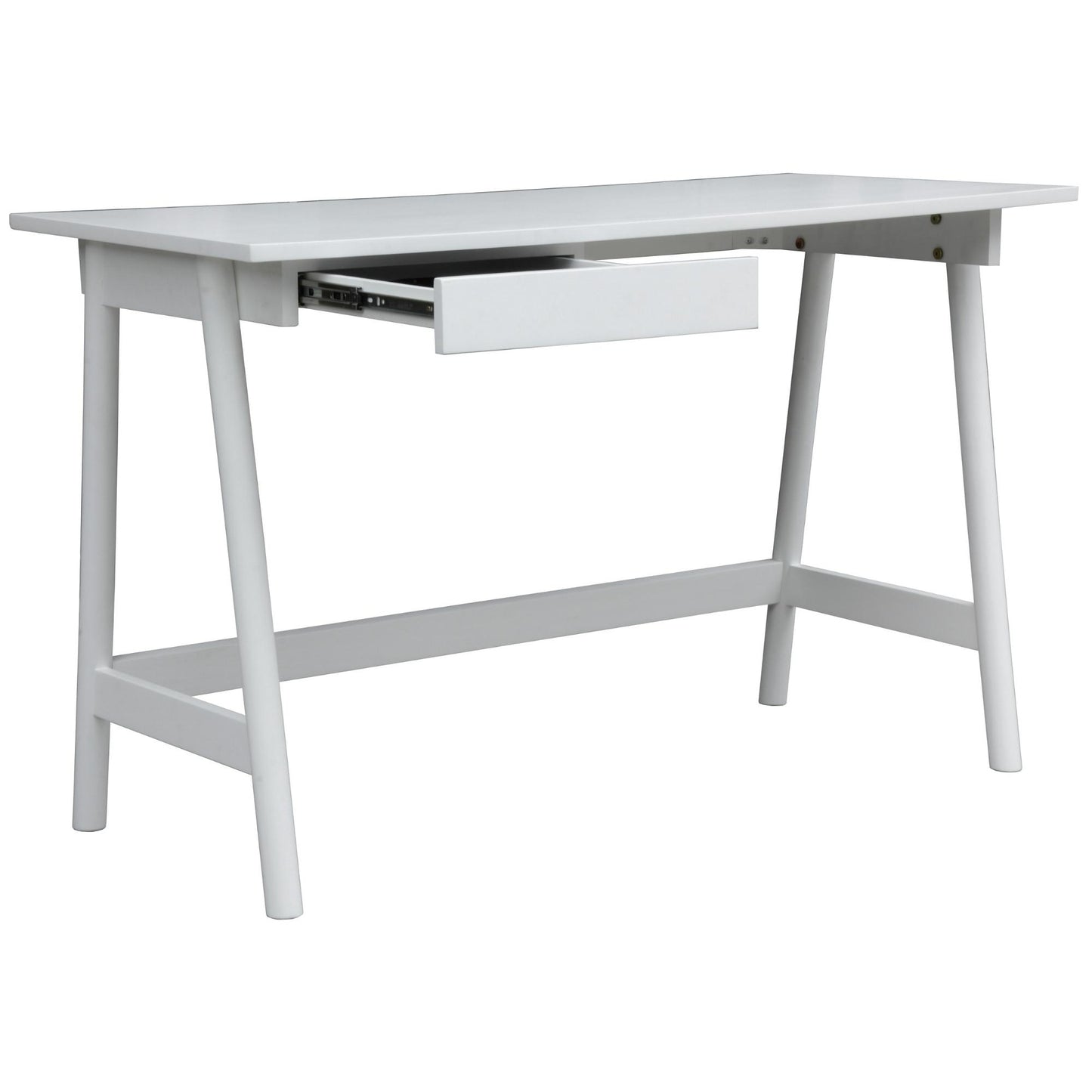 Mindil Office Desk Student Study Table Solid Wooden Timber Frame - White - Cosy Abode