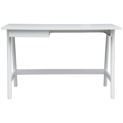 Mindil Office Desk Student Study Table Solid Wooden Timber Frame - White - Cosy Abode
