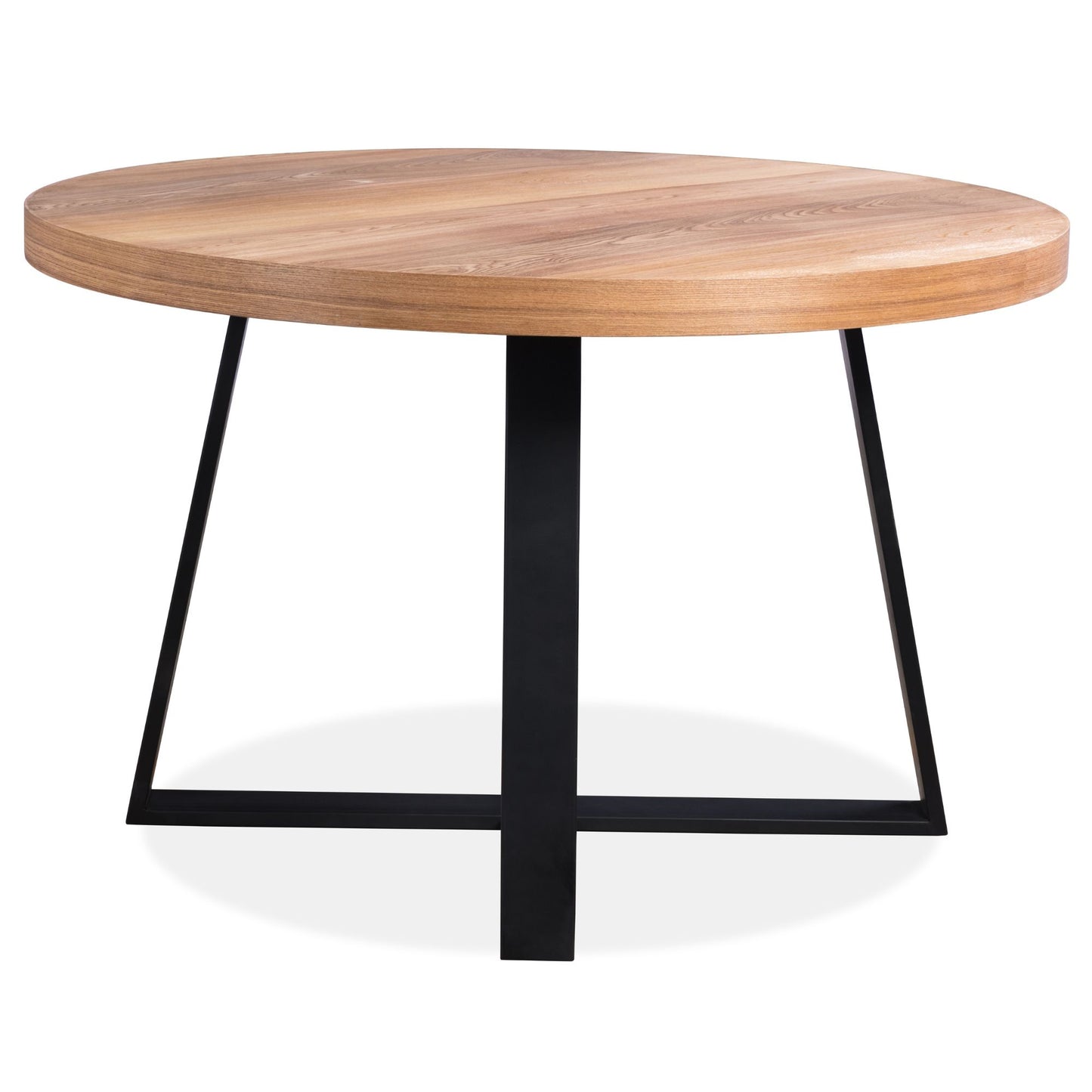 Petunia 5pc 120cm Round Breakfast Table with 4 Cross Back Chairs - Elm Timber - Cosy Abode