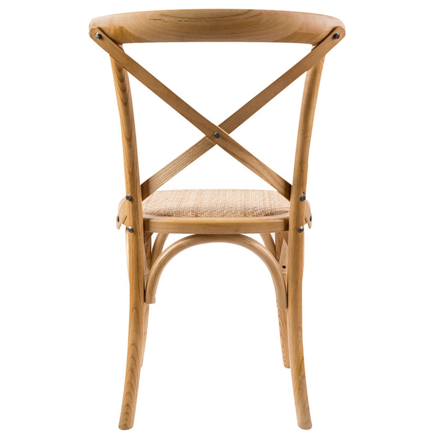 Aster Crossback Dining Chair Set of 2 Solid Birch Timber Wood Ratan Seat - Oak - Cosy Abode