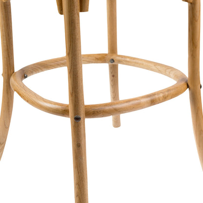 Aster 3pc Crossback Bar Stools Dining Chair Solid Birch Timber Rattan Seat - Oak - Cosy Abode