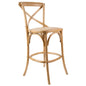 Aster Crossback Bar Stools Dining Chair Solid Birch Timber Rattan Seat - Oak - Cosy Abode